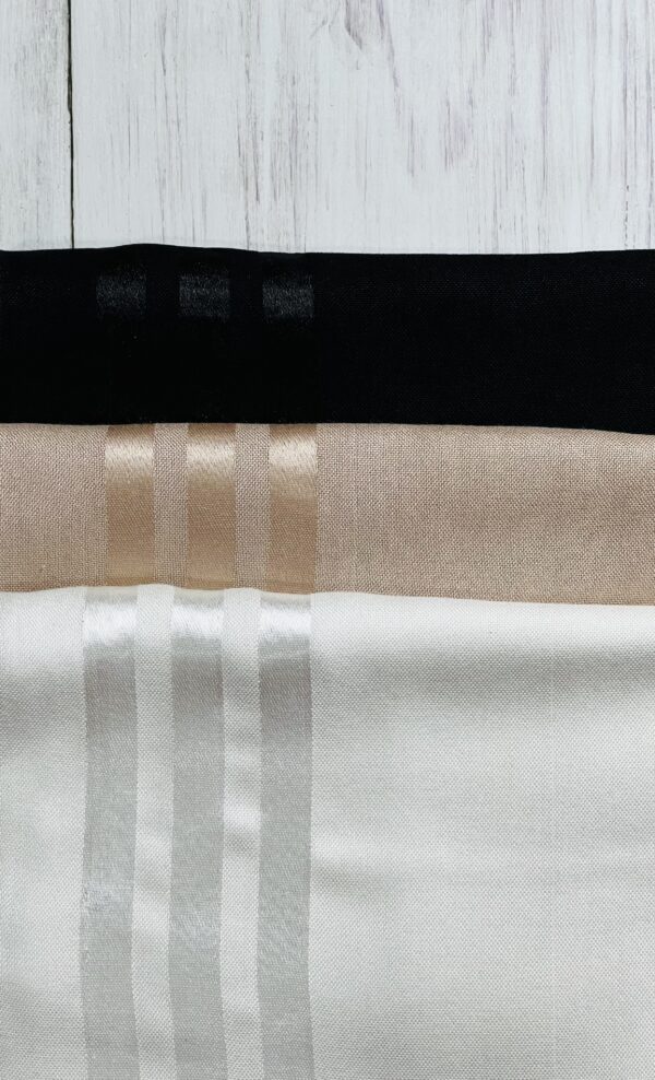 Off White Cotton Scarf Satin - Image 3