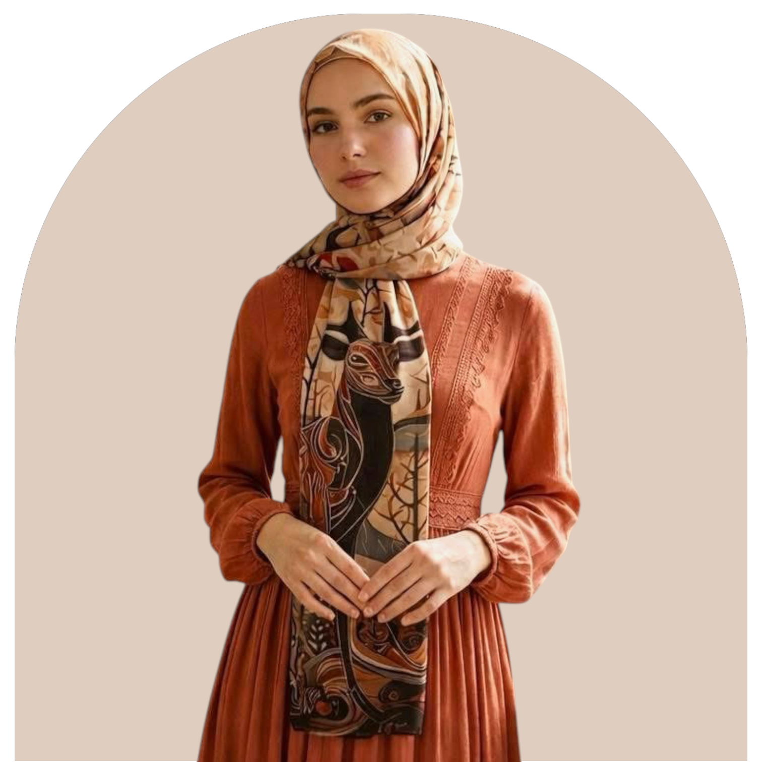 Mystic Gazelle Chiffon Scarf