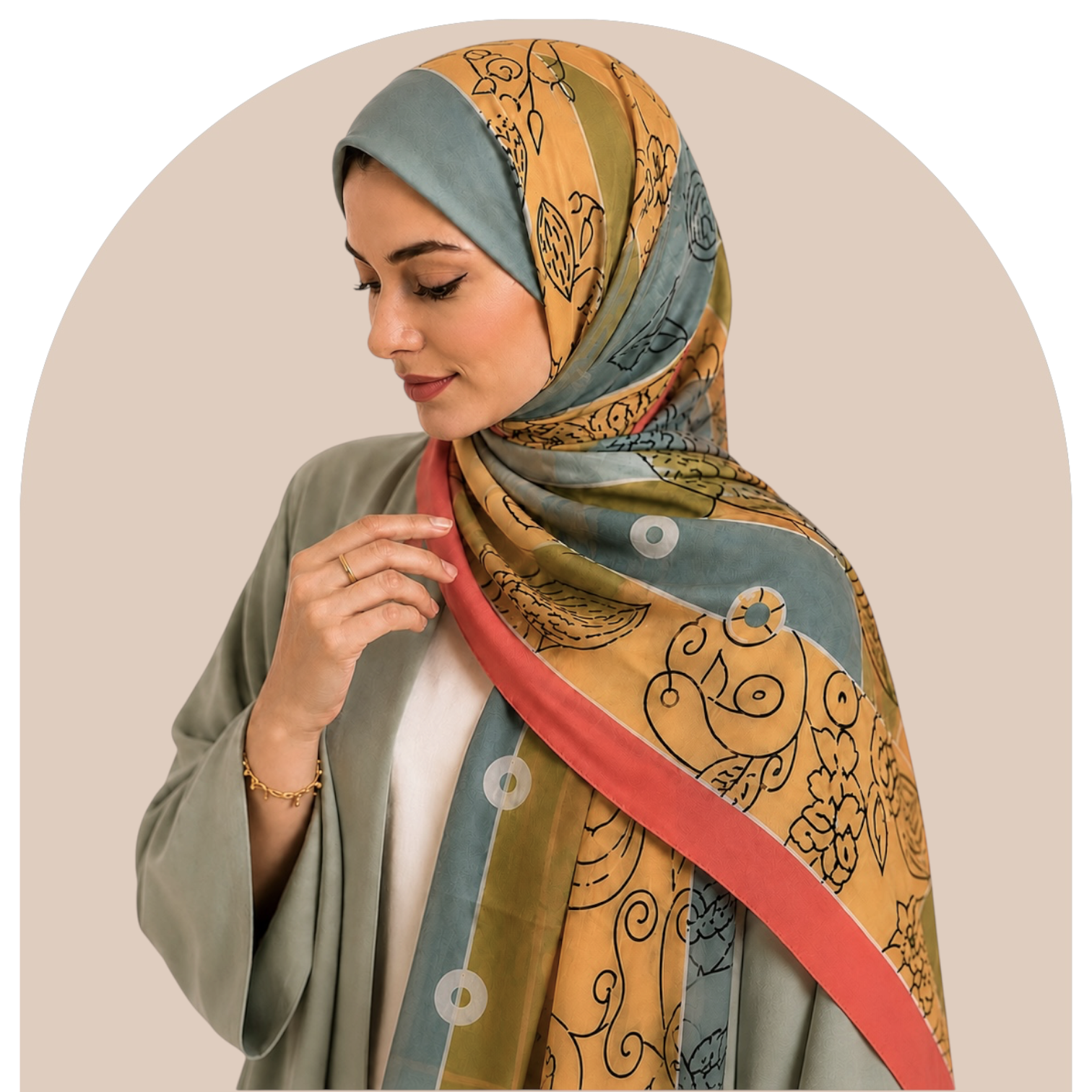 Floral Symphony Chiffon Scarf
