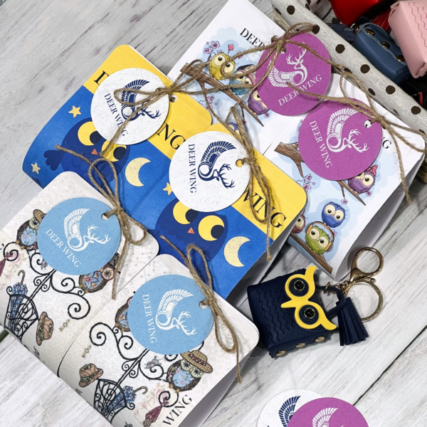 Owl Bag Charm Keychain-Navy Blue - Image 4