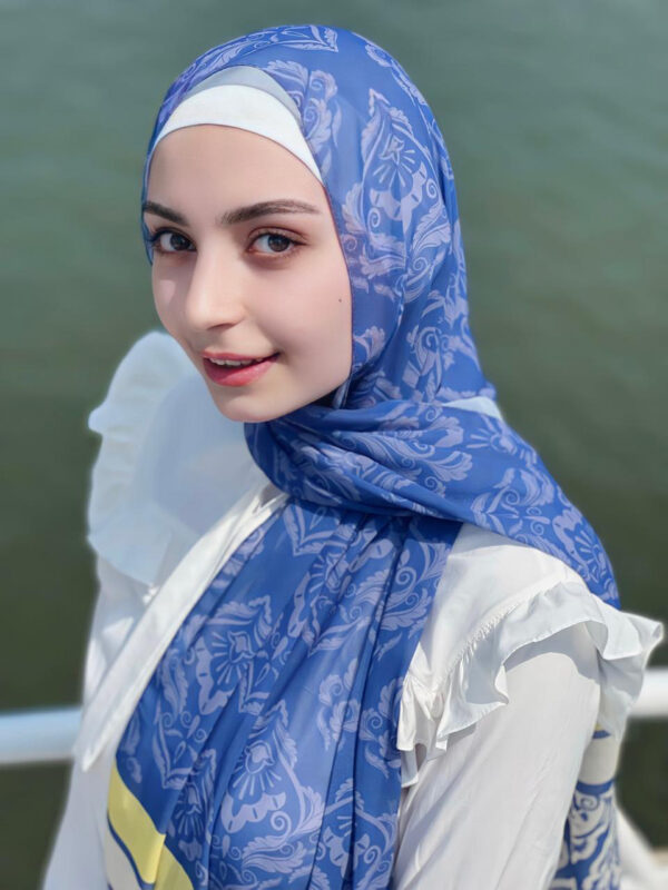 Mauve Imprint Chiffon Scarf