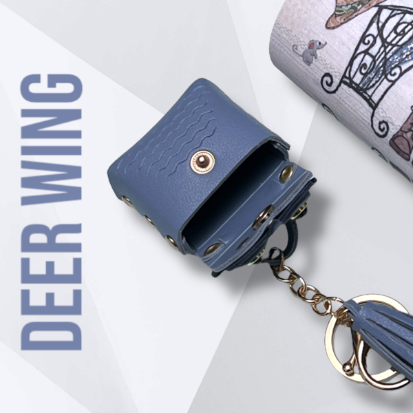 Owl Bag Charm Keychain-Slate Blue - Image 2